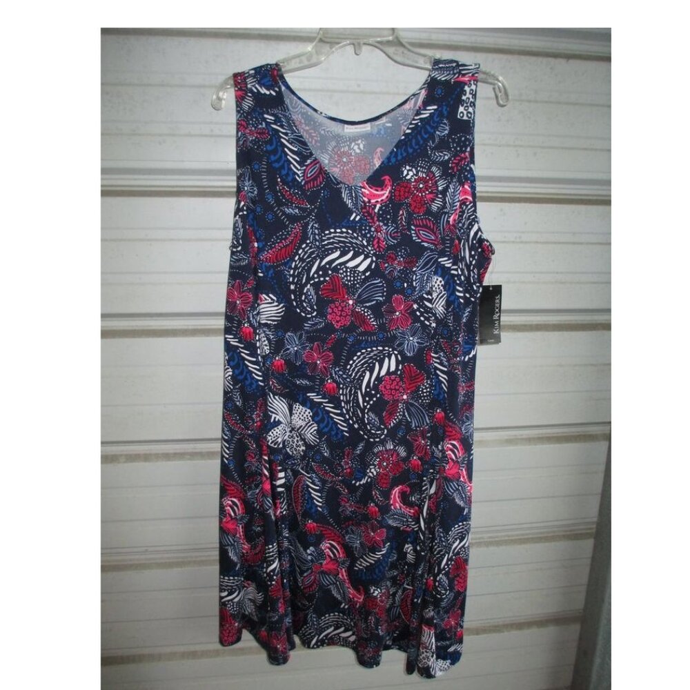 NEW 1X Plus Size American print Beautiful womens dress